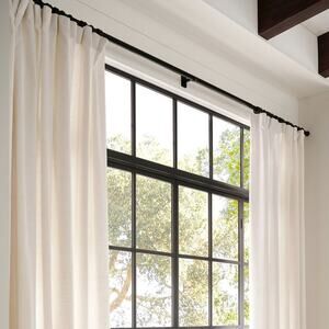 Pottery Barn Curtain Emery Linen Cotton Ivory 3 in 1 Pole Top 100" x 84" NEW NWT